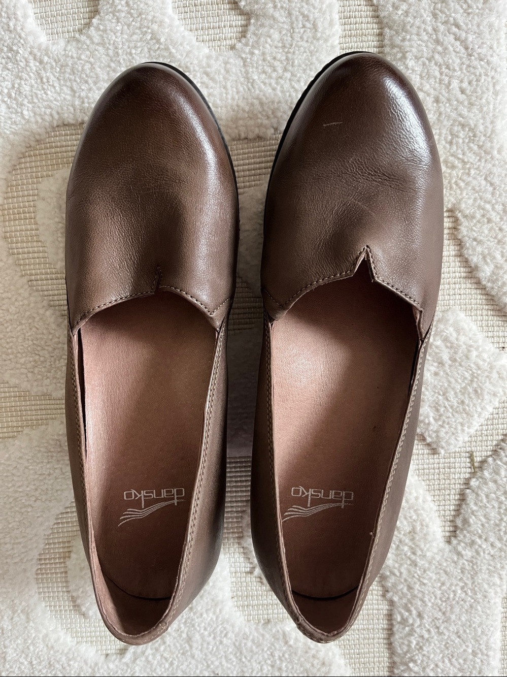 Dansko Liliana Wedge - Teak Burnished Leather - Size 38 NWOT
